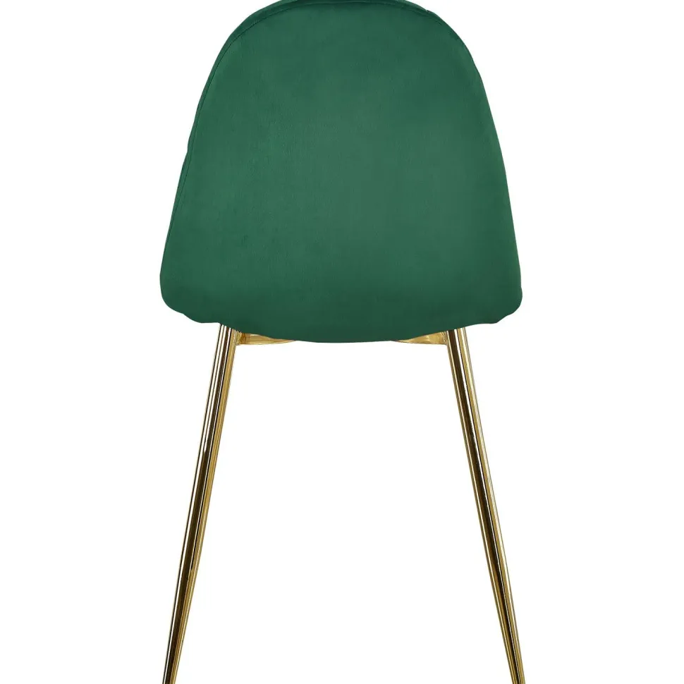 Lot de 8 chaises matelassées Norway Pieds Or et Velours Vert