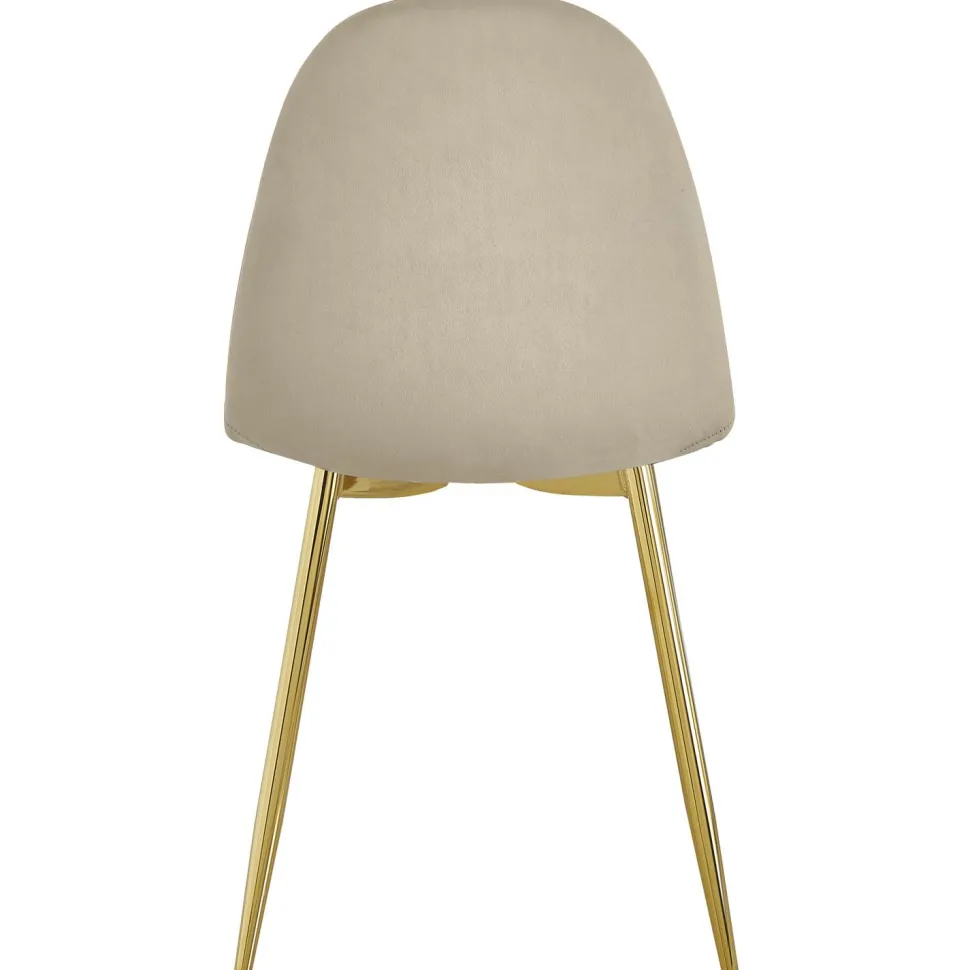 Lot de 8 chaises matelassées Norway Pieds Or et Velours Taupe