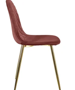 Lot de 4 chaises matelassées Norway Velours Rose