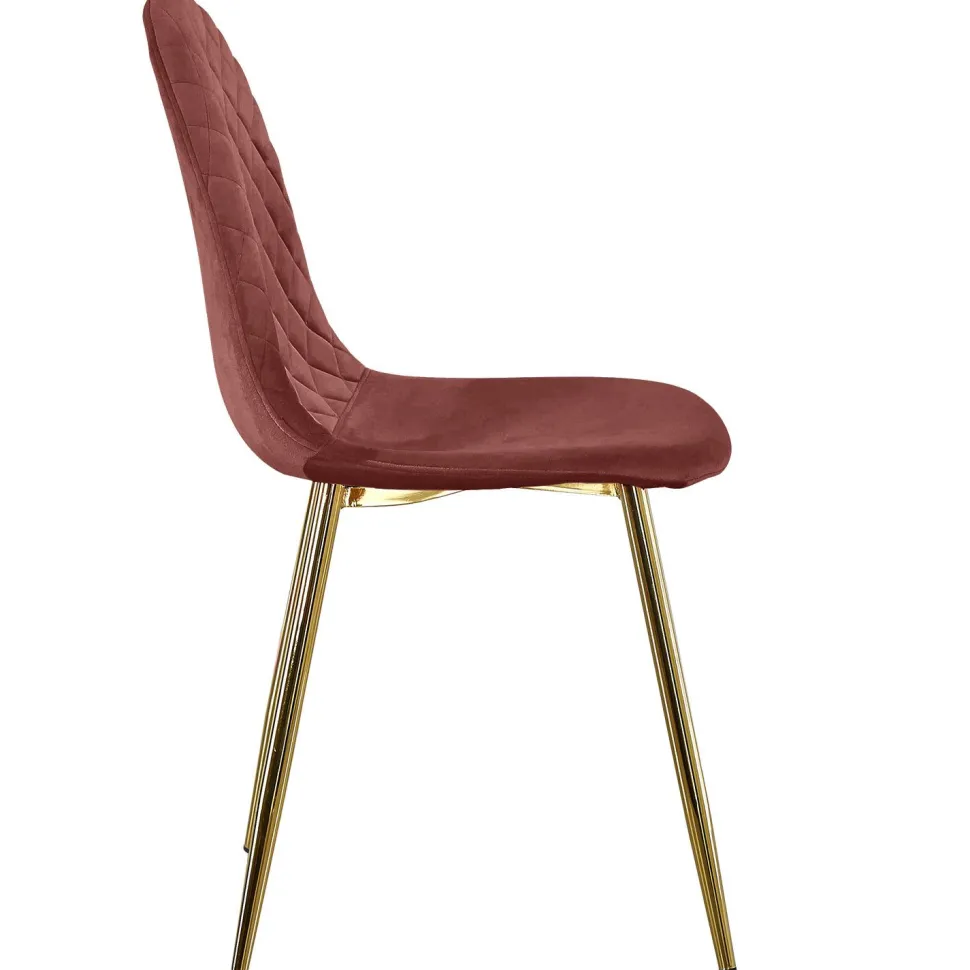 Lot de 4 chaises matelassées Norway Velours Rose