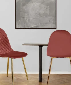 Lot de 4 chaises matelassées Norway Velours Rose
