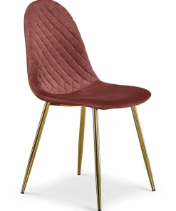 Lot de 4 chaises matelassées Norway Velours Rose