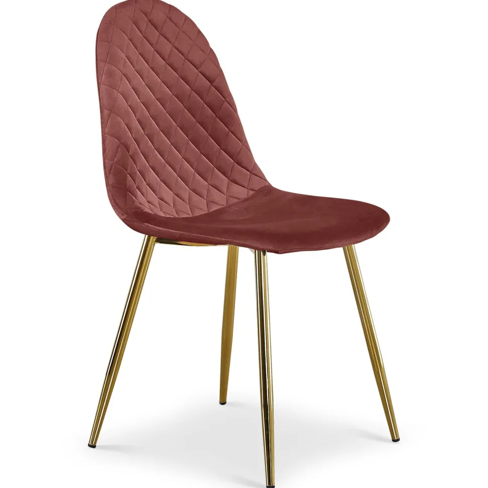 Lot de 4 chaises matelassées Norway Velours Rose