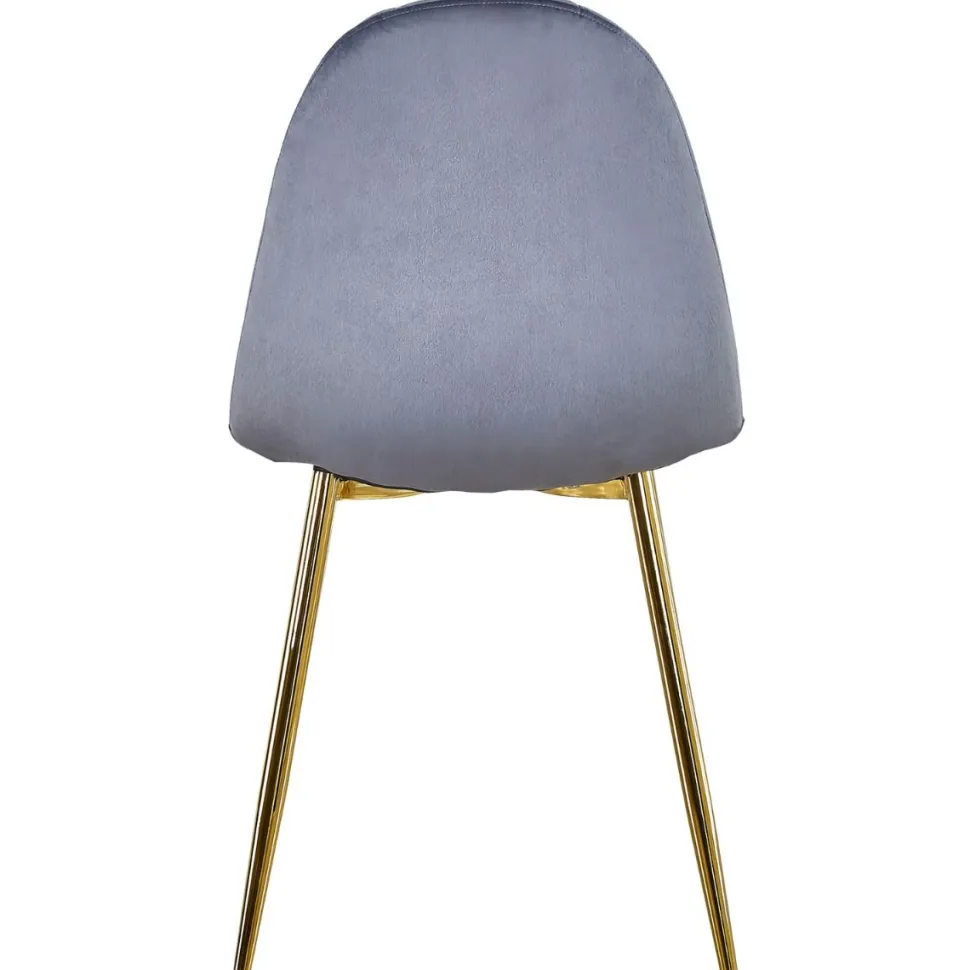 Lot de 4 chaises matelassées Norway Velours Argent