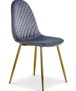 Lot de 4 chaises matelassées Norway Velours Argent
