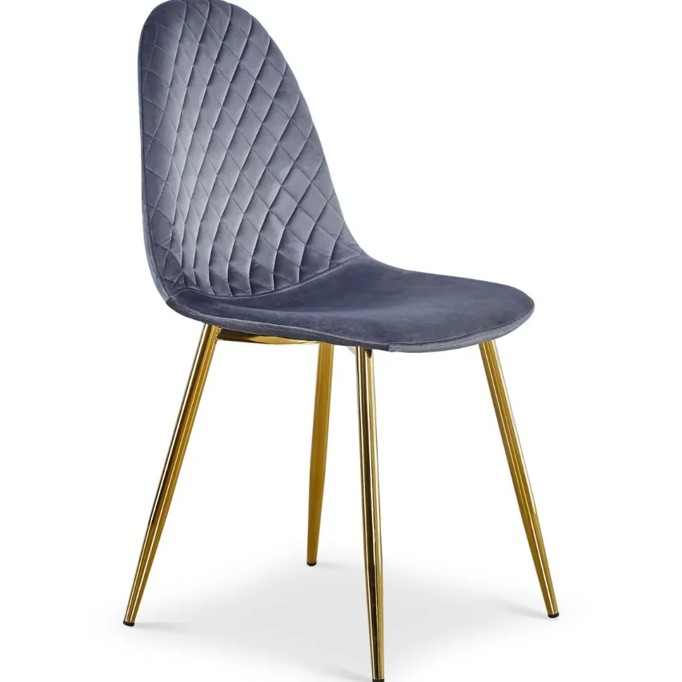 Lot de 4 chaises matelassées Norway Velours Argent