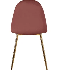 Lot de 8 chaises matelassées Norway Pieds Or et Velours Rose