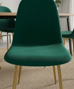 Lot de 4 chaises matelassées Norway Velours Vert