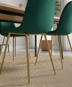 Lot de 4 chaises matelassées Norway Velours Vert