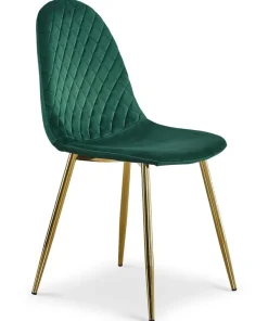 Lot de 4 chaises matelassées Norway Velours Vert
