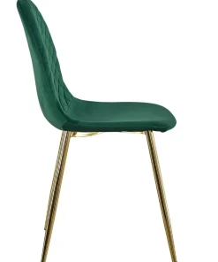 Lot de 4 chaises matelassées Norway Velours Vert