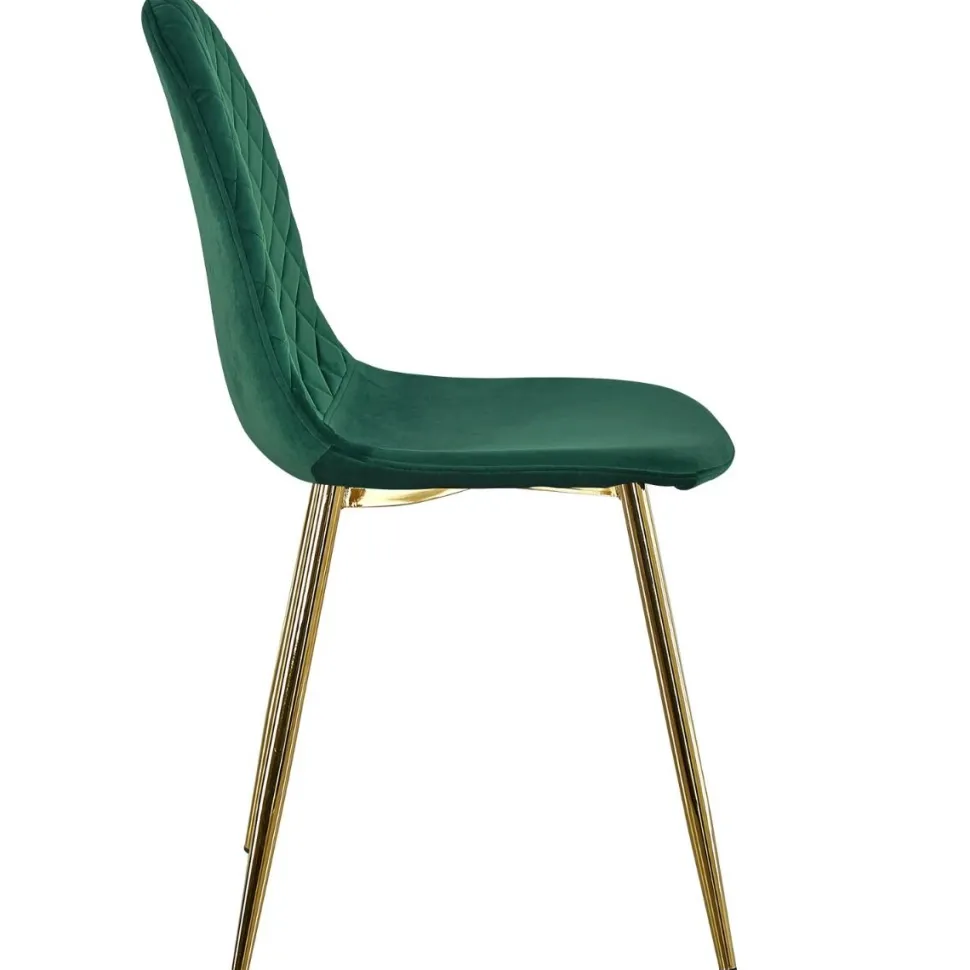 Lot de 4 chaises matelassées Norway Velours Vert