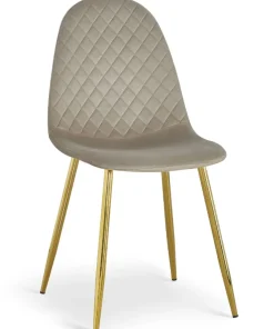 Lot de 4 chaises matelassées Norway Velours Taupe