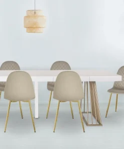 Lot de 4 chaises matelassées Norway Velours Taupe