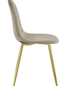 Lot de 4 chaises matelassées Norway Velours Taupe