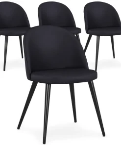 Lot de 4 chaises Maury Simili P.U. Noir
