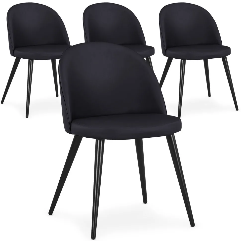 Lot de 4 chaises Maury Simili P.U. Noir