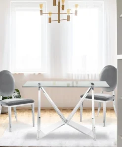 Lot de 2 chaises médaillon Sofia velours Argent
