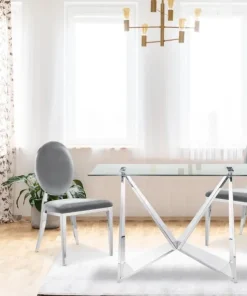 Lot de 2 chaises médaillon Sofia velours Argent