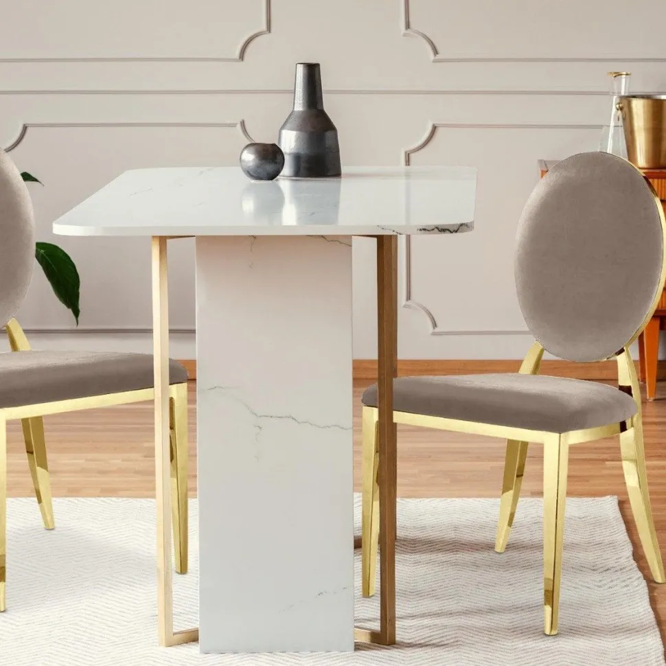 Lot de 2 chaises médaillon Sofia velours Taupe