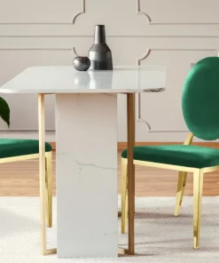 Lot de 2 chaises médaillon Sofia velours Vert