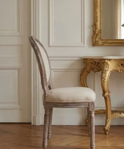 Lot de 20 chaises médaillon Louis XVI Tissu Beige