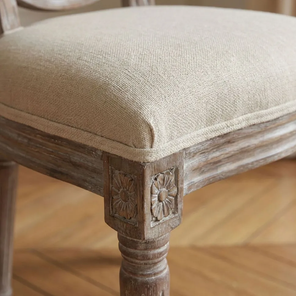 Lot de 20 chaises médaillon Louis XVI Tissu Beige