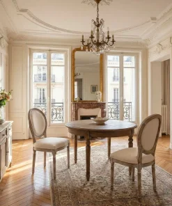 Lot de 20 chaises médaillon Louis XVI Tissu Beige