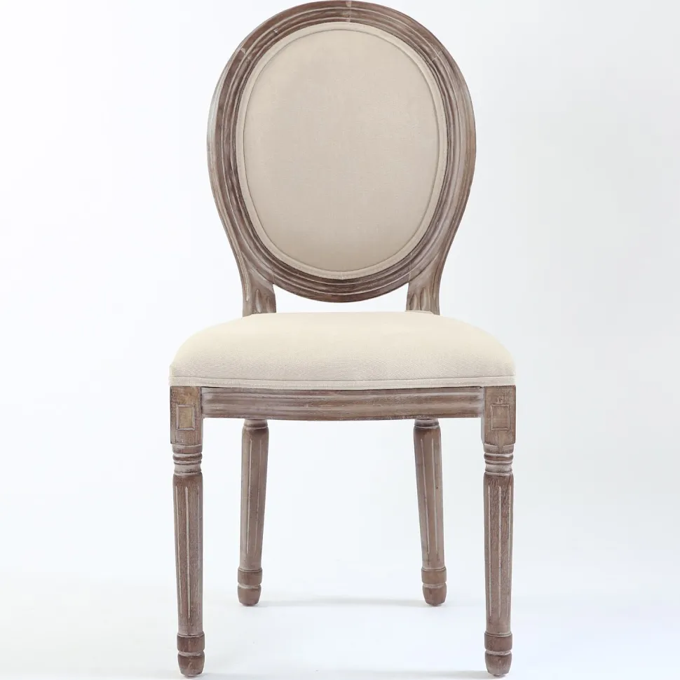 Lot de 20 chaises médaillon Louis XVI Tissu Beige
