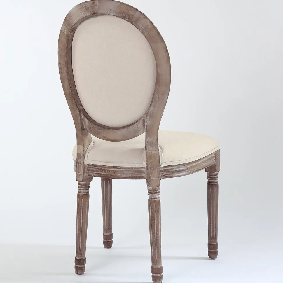 Lot de 20 chaises médaillon Louis XVI Tissu Beige