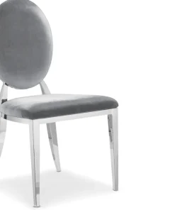 Lot de 6 chaises médaillon Sofia Velours Argent
