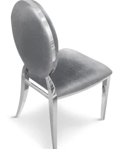 Lot de 6 chaises médaillon Sofia Velours Argent