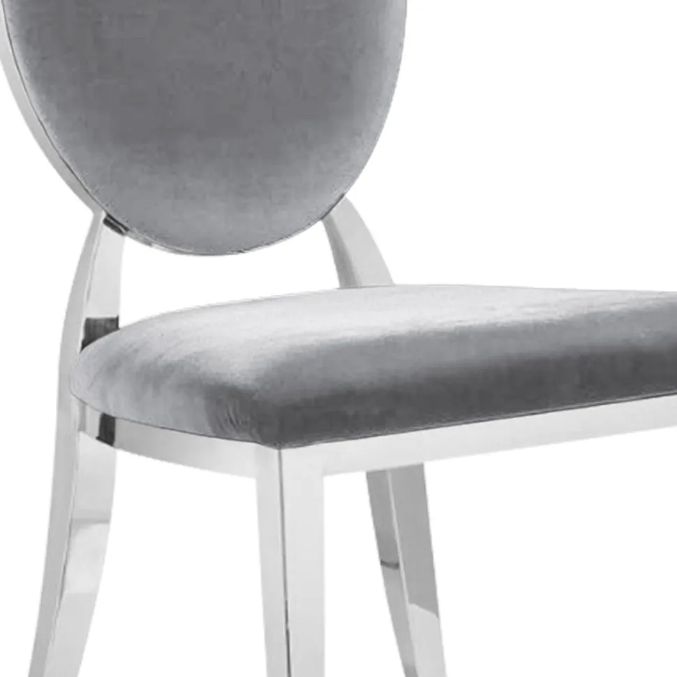 Lot de 6 chaises médaillon Sofia Velours Argent