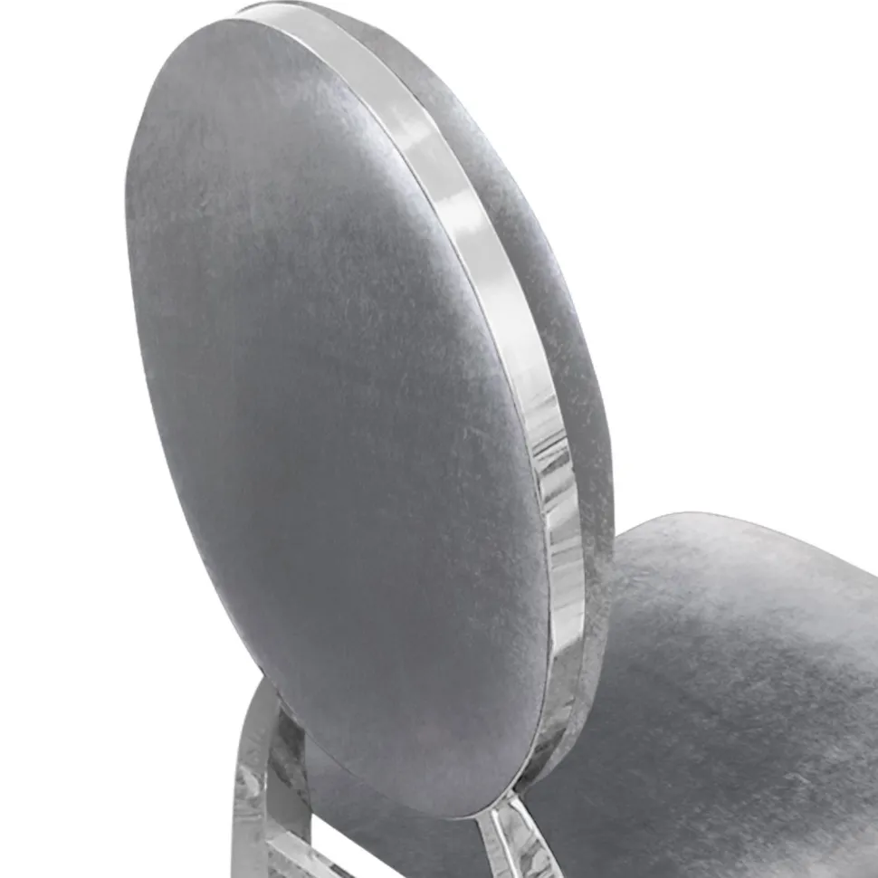 Lot de 6 chaises médaillon Sofia Velours Argent