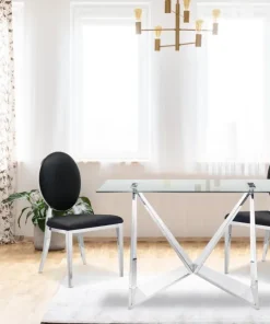 Lot de 2 chaises médaillon Sofia Simili Noir
