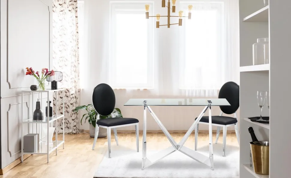 Lot de 2 chaises médaillon Sofia Simili Noir