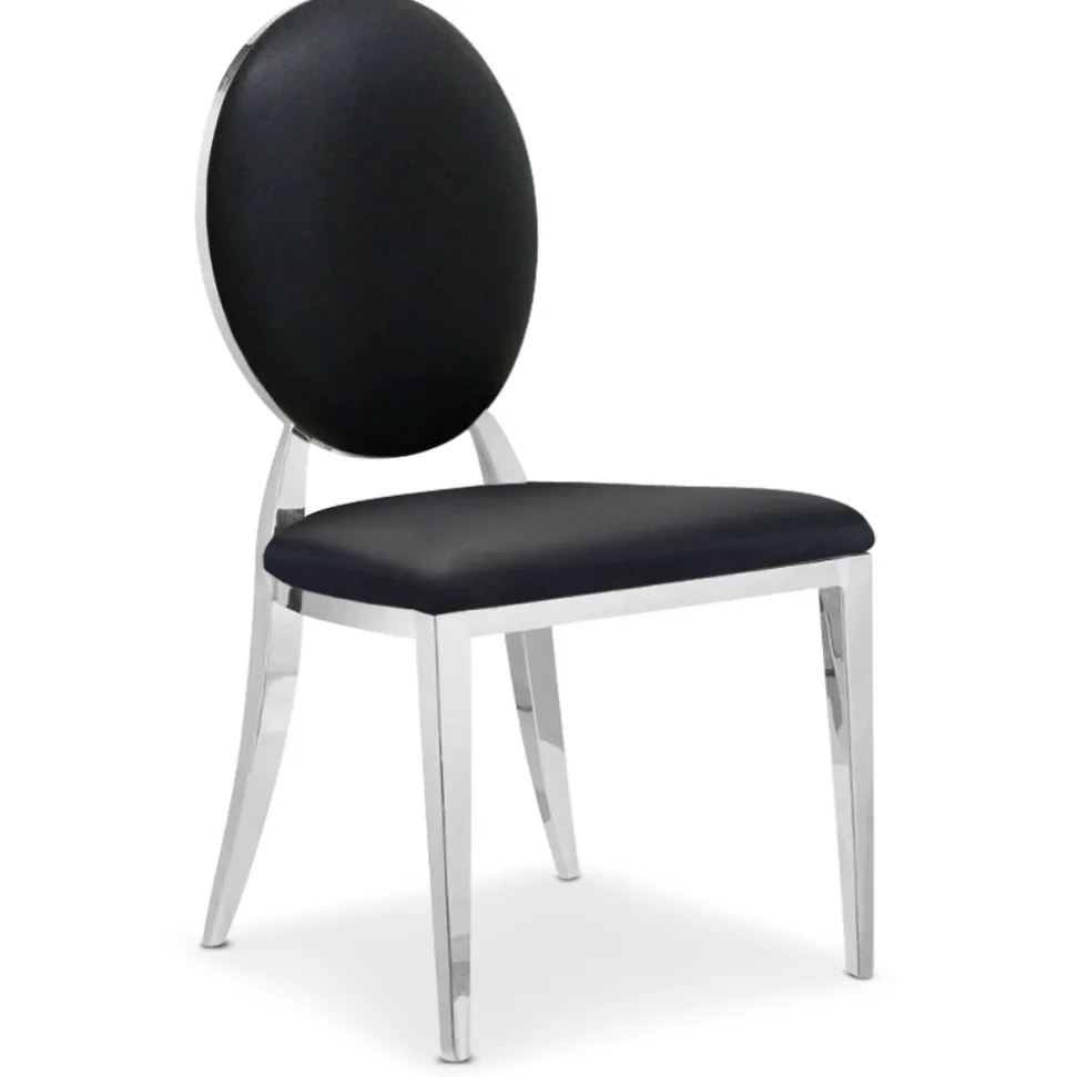 Lot de 2 chaises médaillon Sofia Simili Noir