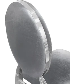 Lot de 8 chaises médaillon Sofia Velours Argent