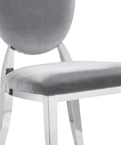 Lot de 8 chaises médaillon Sofia Velours Argent