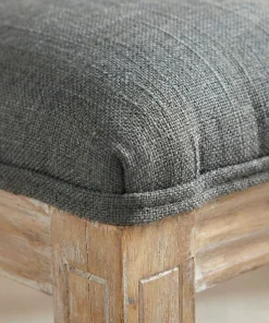 Lot de 2 chaises médaillon style Louis XVI Bois massif patiné et Tissu Gris