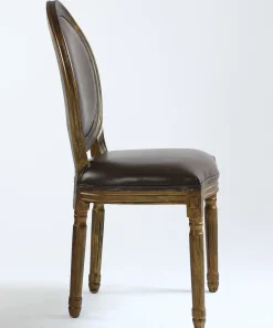 Lot de 2 chaises médaillon Louis XVI Bois massif patiné Or et Simili (P.U) Marron