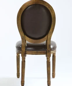 Lot de 2 chaises médaillon Louis XVI Bois massif patiné Or et Simili (P.U) Marron