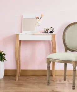 Lot de 2 chaises médaillon style Louis XVI Bois massif patiné et Tissu Beige
