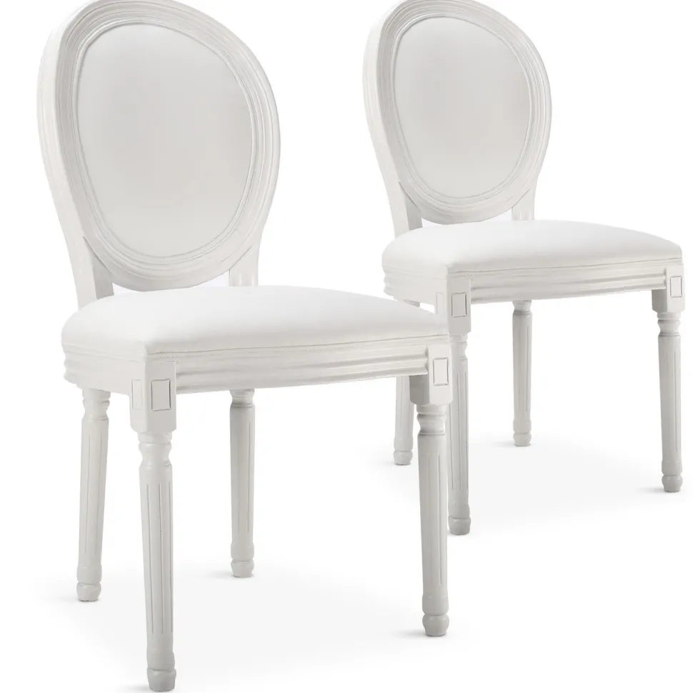 Lot de 20 chaises médaillon Louis XVI Simili (P.U) Blanc