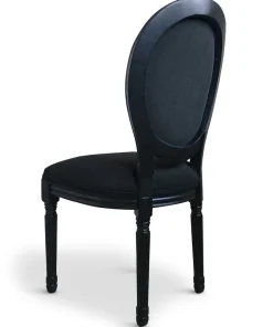 Lot de 20 chaises médaillon Louis XVI Black Velours Noir