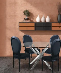 Lot de 20 chaises médaillon Louis XVI Black Velours Noir
