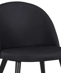 Lot de 6 chaises modernes Maury Simili Noir pieds Noir