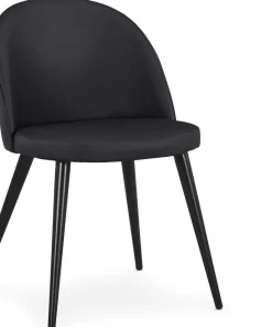 Lot de 6 chaises modernes Maury Simili Noir pieds Noir