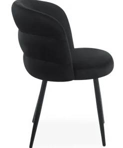 Lot de 2 chaises modernes matelassées Malawi Velours Noir