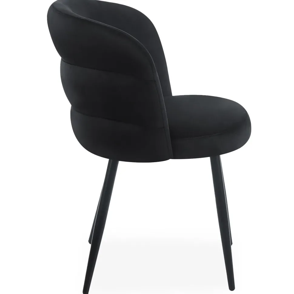 Lot de 2 chaises modernes matelassées Malawi Velours Noir